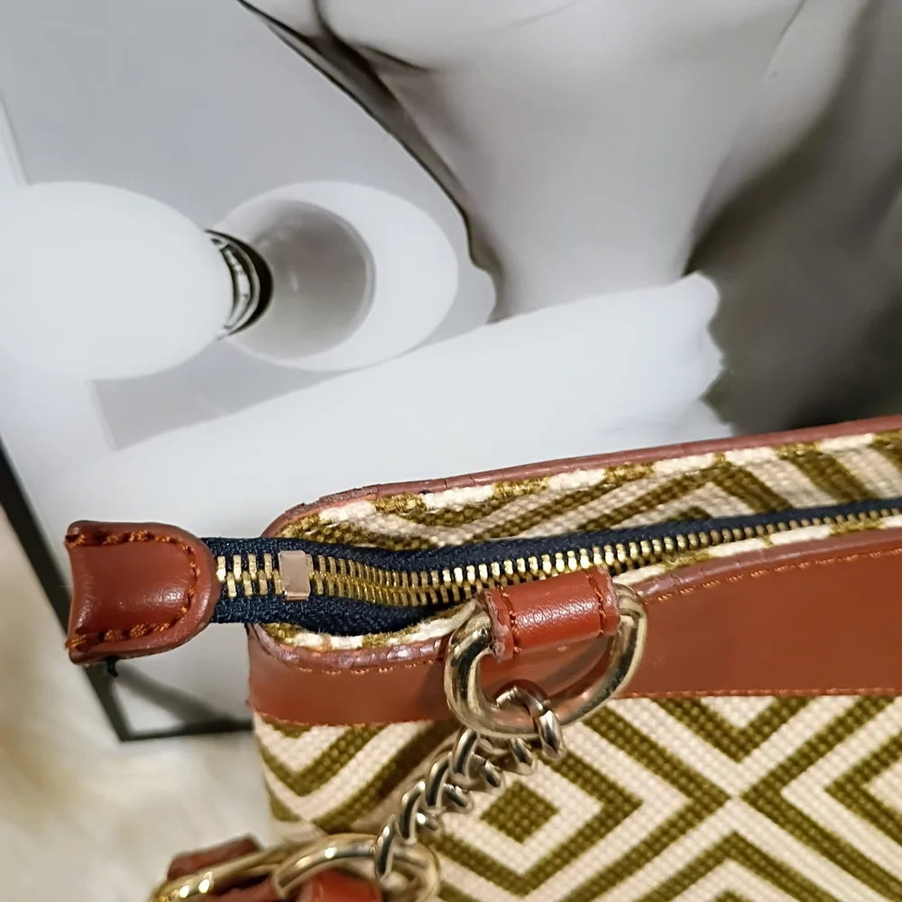 Spartina elegant Geometric Crossbody Bag in Brown and Tan